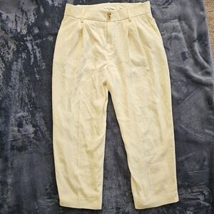 Vince wide leg pleated pants in yellow, size 12